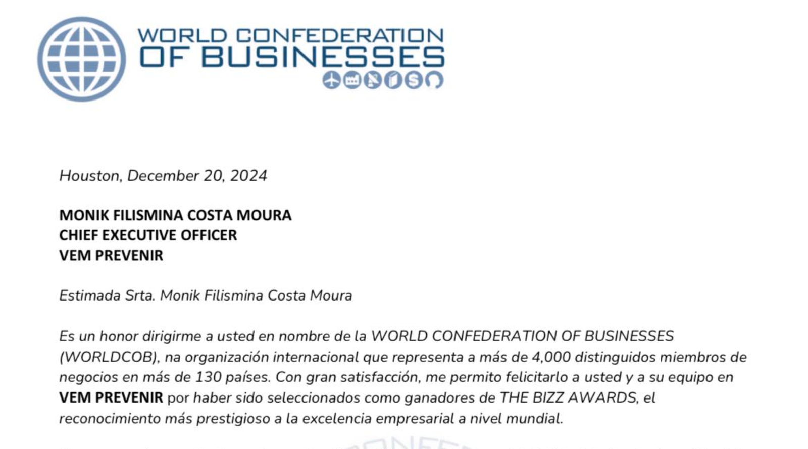 Reconhecimento internacional: Vem Prevenir é premiada no The BIZZ Awards